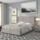 Flash Furniture Riverdale Queen Size Tufted Upholstered Platform Bed - Light Grey Fabric-Platform Bed