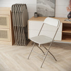 Flash Furniture - Chaise pliante de la série HERCULES en plastique beige, de première qualité, avec une capacité de 650 lb-Taille pliée: 17.5 larg. x 2.5 prof. x 38,25 haut. (po)