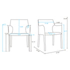 Manhattan Comfort - Lot de 2 fauteuils de salle à manger modernes Paris 21,65 po en similicuir corail-Rembourré en similicuir