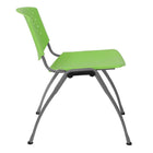 Flash Furniture HERCULES Series Green Plastic Stack Chair with Titanium Frame-Stacks up to 25 Chairs High