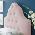 Modway Sovereign Diamond Tufted Performance Velvet Twin Headboard - Pink-Dense Foam Padding