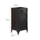 Modway Steamforge 18" Bathroom Vanity Cabinet - Black/Walnut-Pivot Hinges