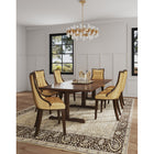 Manhattan Comfort - Lot de 2 chaises de salle à manger traditionnelles Fifth Avenue 18,5 po en velours, finition or antique et noyer-Cadre en hêtre massif avec une finition noyer riche