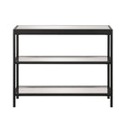 Hudson&Canal Alexis 36"W Console Table - Blackened Bronze-Features a tempered glass top and shelves