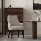 Manhattan Comfort Beever 24" Modern Chenille Upholstered Dining Armchair - Taupe-Upholstered in Luxurious Chenille with Foam Padding