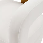 Manhattan Comfort Amirah 28.94" Modern Velvet Upholstered Accent Chair - White - 2 Pack-Geometric Floating Open Back with Gold Accent Features