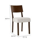 Modway - Pax Bois Fauteuils d’accompagnement à manger Ensemble de 2 - Ivoire à tissage de bruyère en noyer-Tissu tissé en bruyère