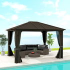 Outsunny Deluxe Hardtop Gazebo with Curtains and Netting - 10' x 12' - Grey-12x10ft Spacious design offer ample room for party without feeling crowded 