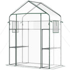 Outsunny - serre tunnel 19,5 pi x 10 pi x 6,5 pi avec porte en maille zippée à enrouler-Une excellente solution pour prolonger votre saison de culture et protéger les plantes des températures extérieures extrêmes  
