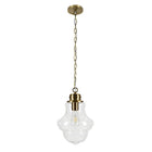 Hudson&Canal - Suspension Annie de 23,1 cm de large avec abat-jour en verre - Laiton/Transparent-Design moderne et contemporain pour votre entrée, votre foyer ou votre cuisine