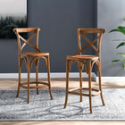 Modway Gear Counter Stool - Walnut-Non-Marking Foot Caps