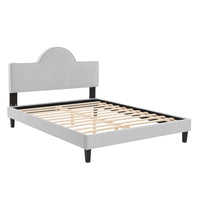 Modway Soleil Performance Velvet Full Bed - Light Grey-Full Bed