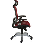 Staples - Fauteuil fonctionnel pivotant ergonomique en mailles Hyken - Rouge-Comprend un siège et des accoudoirs réglables en hauteur, un appuie-tête à hauteur et angle réglables, un soutien lombaire, une tension d’inclinaison et un verrouillage de l’inclinaison
