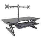 Rocelco 45" Adjustable Desk Riser with Dual Monitor Mount and Anti Fatigue Mat-DM2 fits VESA 75x75mm & 100x100mm