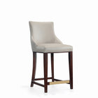 Manhattan Comfort - Shubert tabouret de comptoir moderne en similicuir rembourré 22,64" - gris clair-Capacité de poids : 250 lb