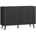 HOMCOM 47.2" L Sideboard Buffet Cabinet with Storage - Black-Fluted door panels add a touch of elegance