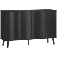 HOMCOM 47.2" L Sideboard Buffet Cabinet with Storage - Black-Fluted door panels add a touch of elegance
