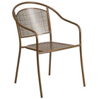 28'' Square Gold Indoor-Outdoor Steel Patio Table Set with 4 Round Back Chairs [CO-28SQ-03CHR4-GD-GG]-4