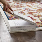 Modway - Entourage Treillis floral vintage Azami Vieilli Tapis de comédie 8 pi l x 10 pi L - Ivoire Bleu Orange Jaune Rouge-Dessous en caoutchouc de prise