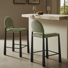 Modway Hayley Upholstered Fabric Counter Stool - Black Leaf-OEKO-TEX STANDARD 100 Certified Upholstery