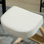 HOMCOM Ergonomic Wood Kneeling Chair with Thick Pads for Improved Posture - Cream White-Thick seat and kneel cushion for comfort