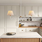Modway Sunlit Squiggle 2-Arm Pendant Light - Natural/White-Hardwired Construction