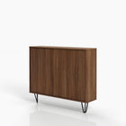 Nexera Slim 2-Door Storage Accent Cabinet - Floating And Wall Mount Bar - Walnut-Top quality MDF, and laminate, which is scratch, stain and water-resistant for your every day purpose