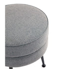 Manhattan Comfort Bailey 18.11" Mid-Century Modern Polyester Blend Upholstered Ottoman - Grey with Black Legs - 2 Pack-Leg Height Measures: 8.66 in