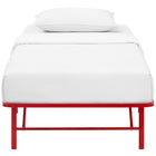Modway Horizon Stainless Steel Twin Bed Frame - Red-Eliminates Need For Box Spring