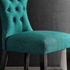 Modway Silhouette Dining Side Chair - Teal-Seven Centrally Placed Buttons