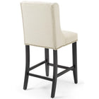Modway Baron Upholstered Fabric Counter Stool - Beige-Non-Marking Foot Caps
