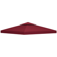 Outsunny 10' L x 10' W Square 2-Tier Gazebo Canopy Replacement Top Cover - Wine Red-Replacement canopy will fit 3 x 3(m)/9.8' x 9.8' size frame