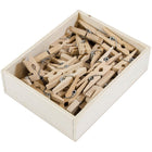 JAM Paper Wood Clip Clothes Pins - Medium - 1 1/8" - Natural Brown - 50 Pack-These mini smooth finish clothing pins are made from high quality wood and open when pinched