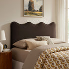 Modway Athena Stain-Resistant Performance Velvet Queen Size Headboard - Chocolate Brown-Dense Foam Padding