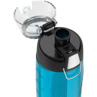 Thermos Water Bottle - 710ml -  Blue-Flip-up lid with locking ring is leak-proof when locked and properly assembled