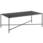 Hudson&Canal Henley 48"W Rectangular Coffee Table with Metal Top - Blackened Bronze-Modern contemporary design for your living room, den, and more