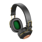 House Of Marley Positive Vibration Riddim Bluetooth Headphones - Rasta-Built in microphone for hands-free calls and effortless multitasking on the go