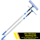 Gritt Commercial Pro Window Washing Cleaning Kit - 14" Squeegee - 14" Washer - 6' Telescopic Pole-Handle swivels 180° to reach tight corners, edges and sills