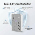 ShoppingAll Huntkey Multi Plug Outlet Extender Surge Protector Splitter with 6 Outlets and 3 USB Ports-Made with V0 fire-retardant material and an integral copper bar, ETL and FCC certified