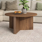 Hudson&Canal Anders 32"W Round Coffee Table - Satin Walnut-Clean with a soft, dry cloth and no harsh chemicals or abrasive cleaning materials