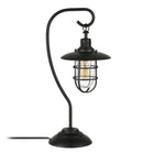 Hudson&Canal - Lampe de table nautique Bay de 56 cm de haut avec abat-jour en verre et métal - Bronze noirci/transparent-Associé à un globe en verre transparent et à un abat-jour en métal