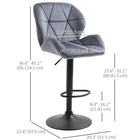 HOMCOM Adjustable Counter Height Fabric Bar Stools - Grey - 2 Pack-Lower footrest prevents legs dangling around
