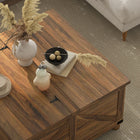 HOMCOM Lift Top Coffee Table with Hidden Compartment - Brown-Assembly required