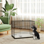PawHut - Cage pour chien 30 po, cage pour chien en métal pliable avec 2 portes, plateau, coussin-Se plie facilement avec une poignée en plastique pour le transport 