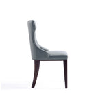 Manhattan Comfort Reine 19.7" Traditional Faux Leather Upholstered Dining Chair - Pebble Grey - Set of 4-Weight Capacity: 300 lb. Seat Height: 18.5"