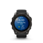 Garmin - fēnix 8 – 51 mm, saphir AMOLED, titane DLC gris carbone avec bracelet en silicone noir/gris galet-8