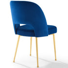 Modway Rouse Dining Room Side Chair - Navy - 2 Pack-Dense Foam Padding