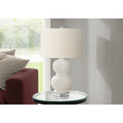 Monarch Specialties 25" H Contemporary Table Lamp - Cream Ceramic / Ivory / Cream Shade-The rotary 3-way switch holds up to 100W tri-bulb (not included), allowing for customizable lighting to create the right ambiance