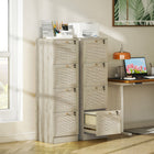 HOMCOM 4-Drawer Letter/A4 Filing Cabinet Lockable - Oak-Each drawer features a separate lock and two keys for privacy
