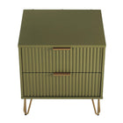 Manhattan Comfort DUMBO Modern Nightstand, Dresser Set and 5-Drawer Tall Dresser Set - Olive Green-10